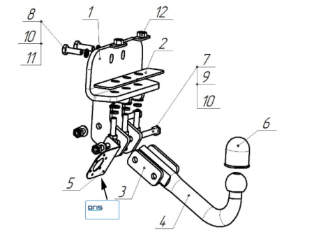 Фаркоп 3004-A Oris на Toyota Land Cruiser 300 2021-, Lexus LX 2022- без подрезки бампера. Тип шара: A. Нагрузки: 2250/100 кг, масса фаркопа 10,6 кг (без электрики в комплекте) от магазина ФаркопРос